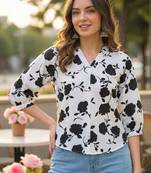Floral Print Puff Sleeve Top
