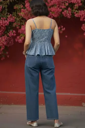 Floral Print Peplum Crop Top