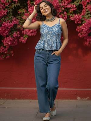 Floral Print Peplum Crop Top 4