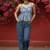Floral Print Peplum Crop Top