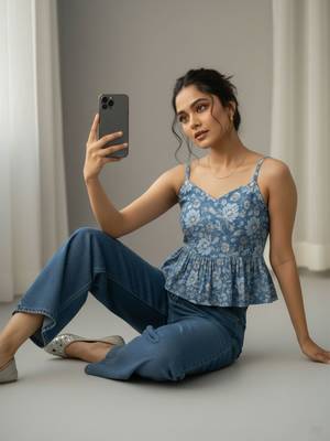 Floral Print Peplum Crop Top 8