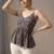Floral Print Cotton Peplum Top