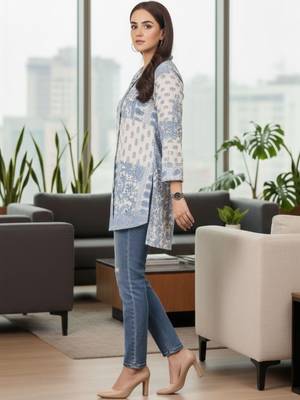 Print Ethnic Cotton Blend Top 5