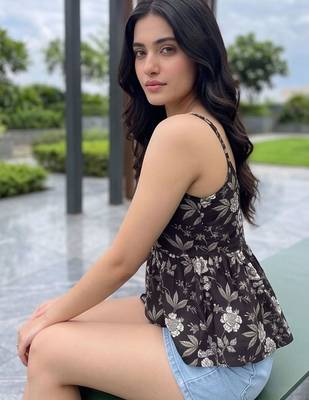 Floral Print Cotton Peplum Top 3