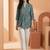Floral Print Mandarin Collar Top