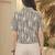 Print Monochrome Satin Shirt Style Top
