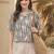 Print Monochrome Satin Shirt Style Top
