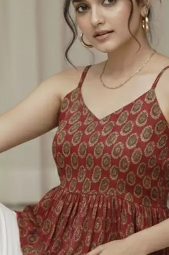 red print ethnic top