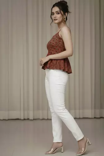 red print ethnic top