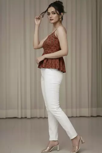 red print ethnic top