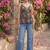 Floral Print Cotton Peplum Top