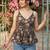 Floral Print Cotton Peplum Top