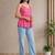 Floral Print Cotton Peplum Top