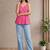Floral Print Cotton Peplum Top