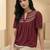 Mandarin Collar Flared Sleeve Top