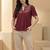 Mandarin Collar Flared Sleeve Top