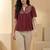 Mandarin Collar Flared Sleeve Top