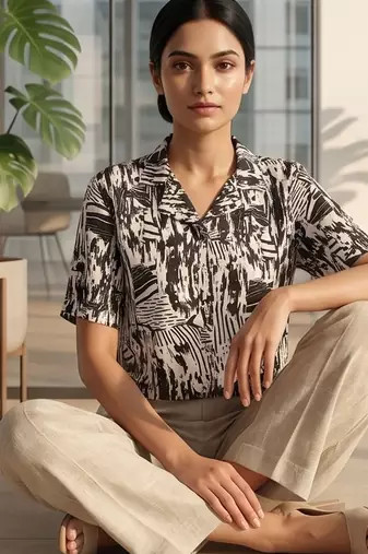 Print Satin Top