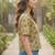Floral Print Satin Shirt Style Top