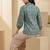 Floral Print Mandarin Collar Puff Sleeve Bohemian Peplum Top