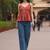 Print Block Print Cotton Peplum Top