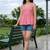 Geometric Print Cotton Peplum Top