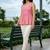 Geometric Print Cotton Peplum Top