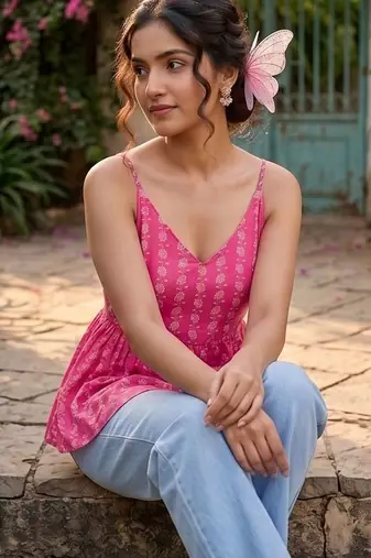 Floral Print Cotton Top