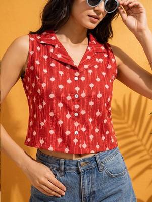 red print crop top 4
