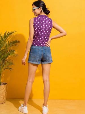 purple print top 3