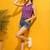 purple print top