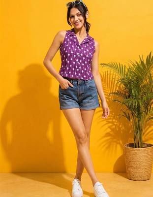 purple print top 7