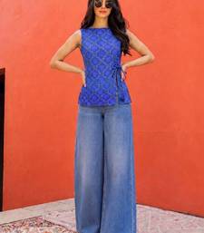 Print Ethnic Cotton Blend Top