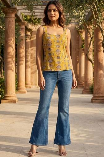 Print Ethnic Cotton Top