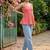 Geometric Print Block Print Cotton Peplum Top