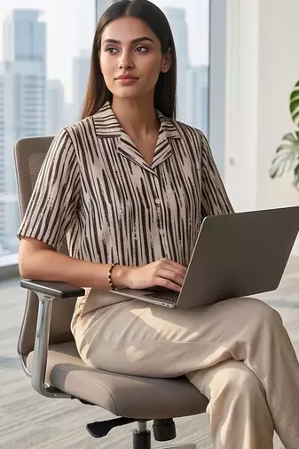 white print satin top