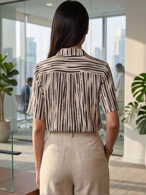 white print satin top 7