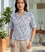 Floral Print Satin Shirt Style Top