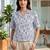Floral Print Satin Shirt Style Top