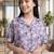 Print Satin Shirt Style Top