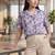 Print Satin Shirt Style Top