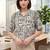 Print Ethnic Satin Shirt Style Top