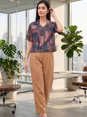 Print Satin Shirt Style Top 3