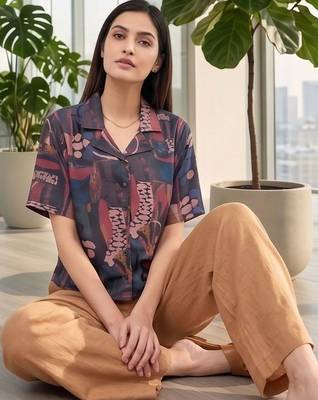 Print Satin Shirt Style Top 5