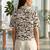 white print satin top