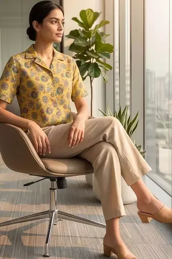 Floral Print Satin Top