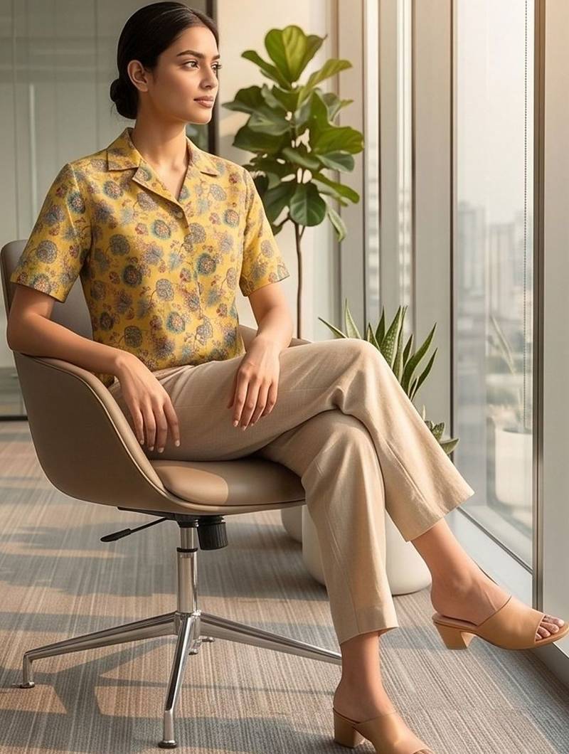 Floral Print Satin Top