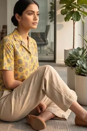 Floral Print Satin Top