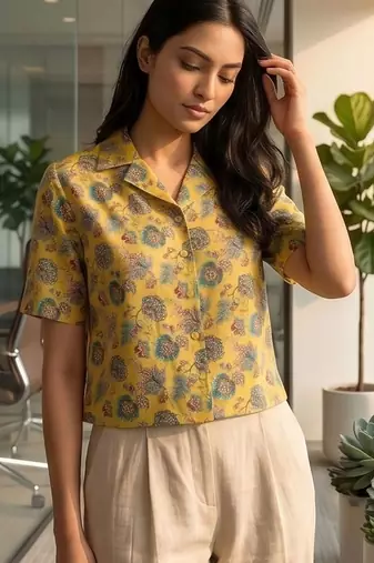 Floral Print Satin Top