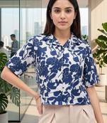 Floral Print Satin Crop Top